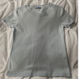 J CREW Women's Relaxed Cashmere T-Shirt Style Sweater size XS ~ Baby Blue